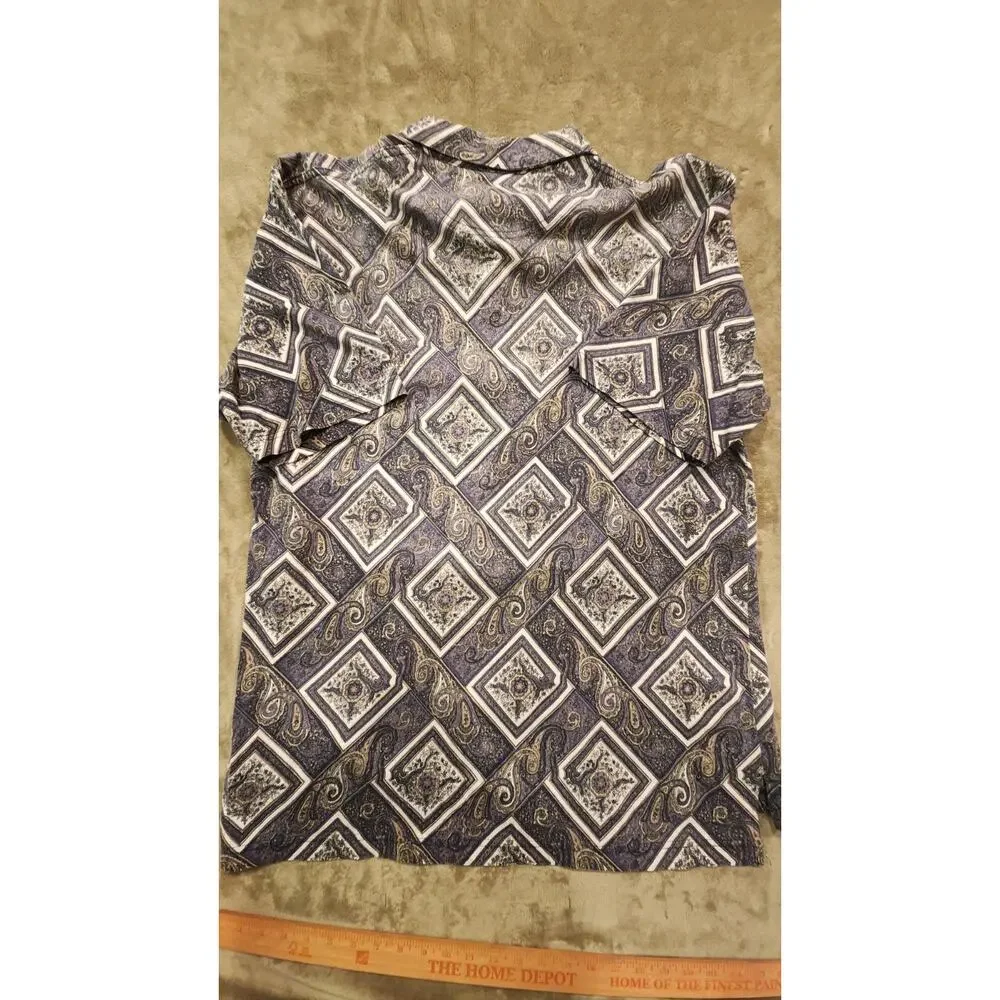 Kenneth Gordon Polo Shirt Men’s Large New Orleans Paisley Boho Vtg 90s USA Made